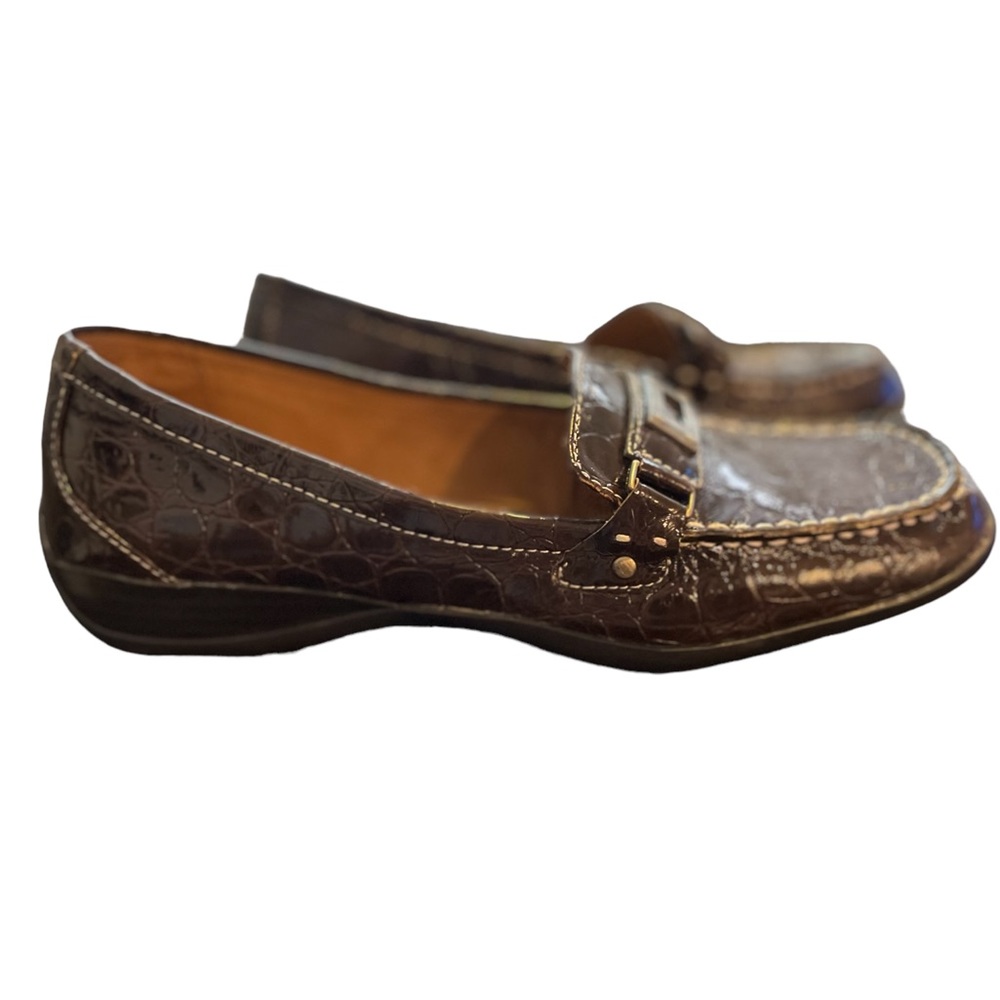 Naturalizer Brown Slip On Brown Patent Leather Size 9.5